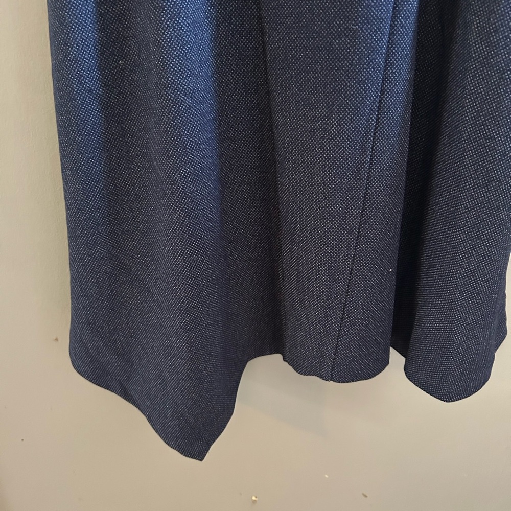 Ann Taylor Dress - navy textured sleeveless w/asymmetrical hem - Picture 5 of 10